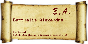 Barthalis Alexandra névjegykártya